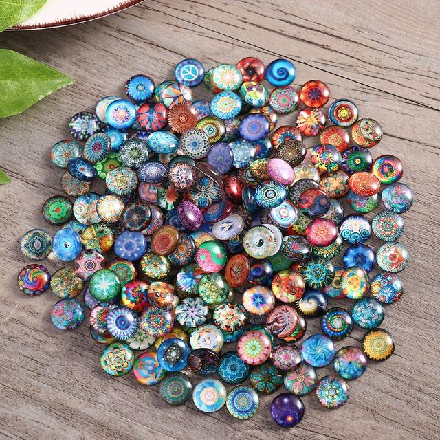 Glass Mosaic Tile For Round Tiles Crafts Vases Gems Beads Mixed Half  Cabochons Supplies Dome Pebbles